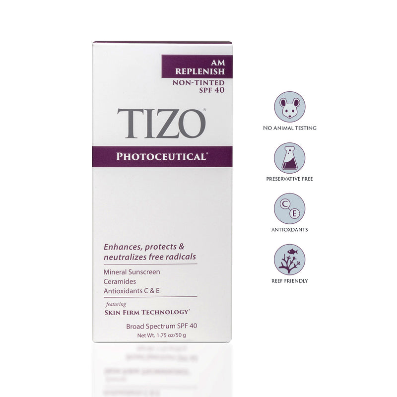 TIZO® AM REPLENISH non-tinted silky smooth finish spf 40